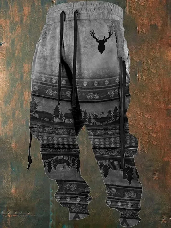 🔥Buy 2 Get 5% Off🔥asual Retro Western Print Pocketed Sweatpants