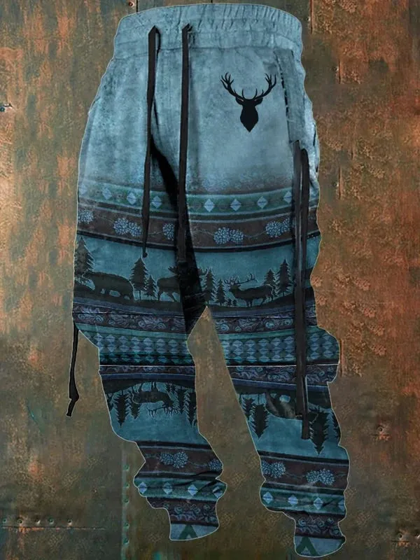 🔥Buy 2 Get 5% Off🔥asual Retro Western Print Pocketed Sweatpants