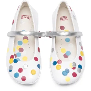 Camper Twins Polia Dot Ballerina Ballet Flats Leather White Red Bottoms 32 1