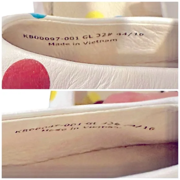 Camper Twins Polia Dot Ballerina Ballet Flats Leather White Red Bottoms 32 1