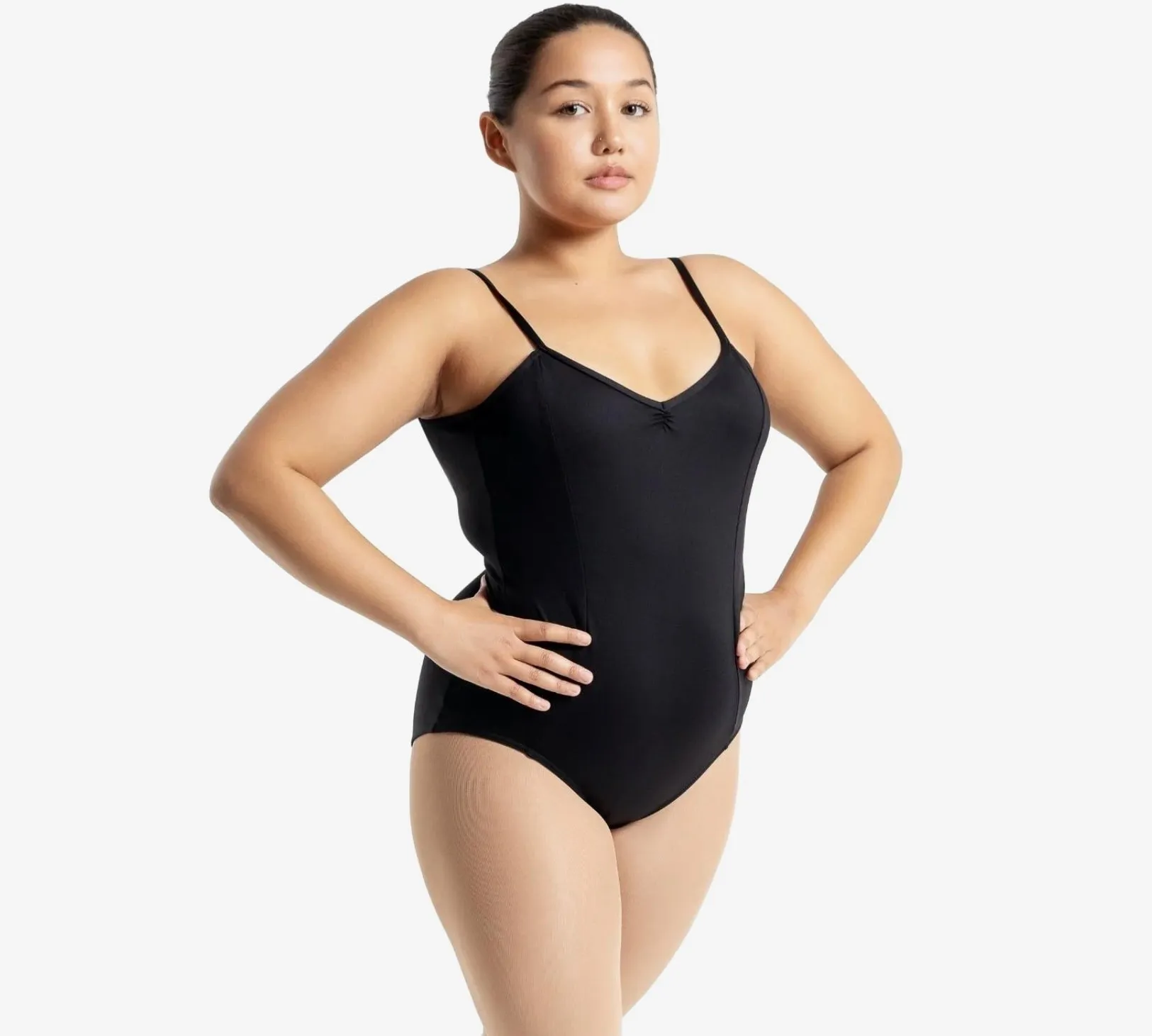 Capezio Vneck Camisole Leotard in Black: Womens XS to XL