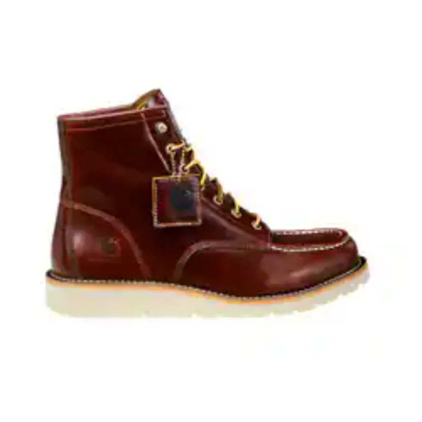 Carhartt Men's 6" Moc Toe Slip Resist Wedge Work Boot -Redwood- FW6145-M