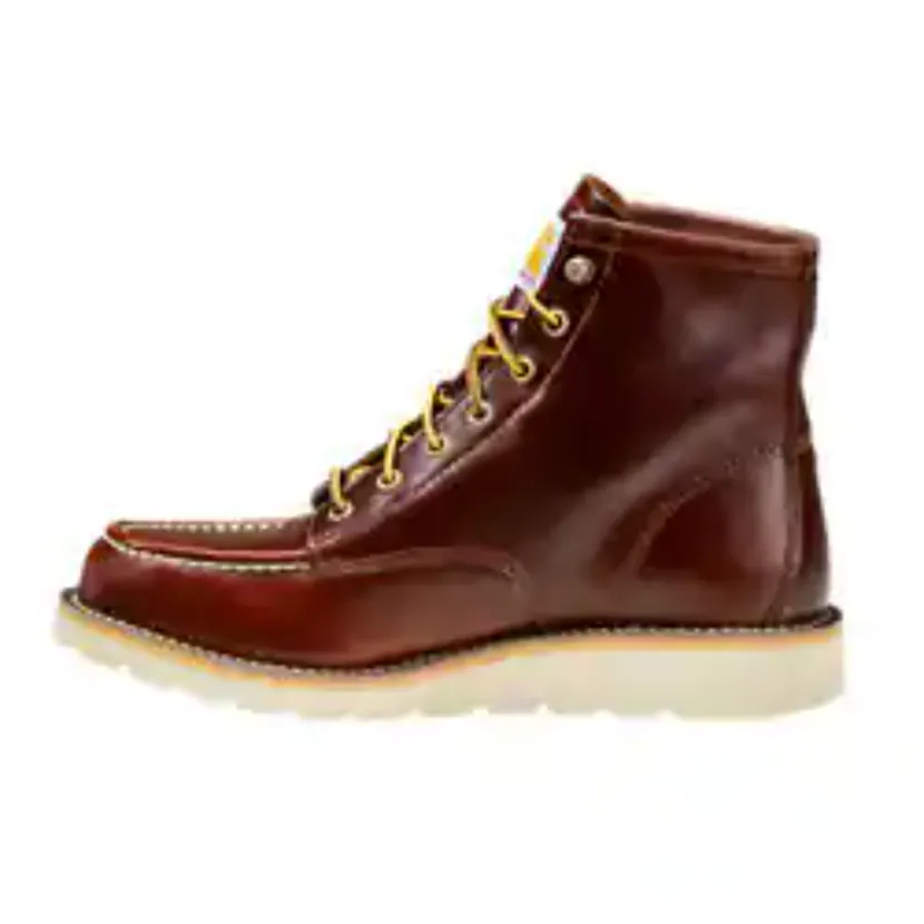 Carhartt Men's 6" Moc Toe Slip Resist Wedge Work Boot -Redwood- FW6145-M