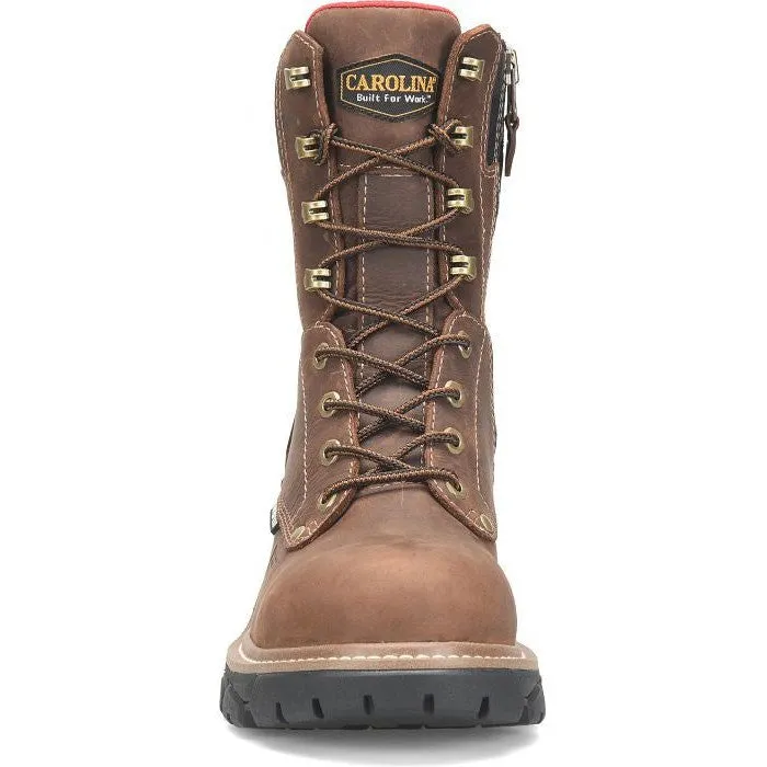 Carolina Men's Cardinal 8" Comp Toe Waterproof Side Zip Work Boot -Brown- CA7839