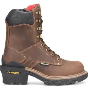 Carolina Men's Cardinal 8" Comp Toe Waterproof Side Zip Work Boot -Brown- CA7839