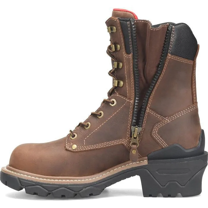 Carolina Men's Cardinal 8" Comp Toe Waterproof Side Zip Work Boot -Brown- CA7839