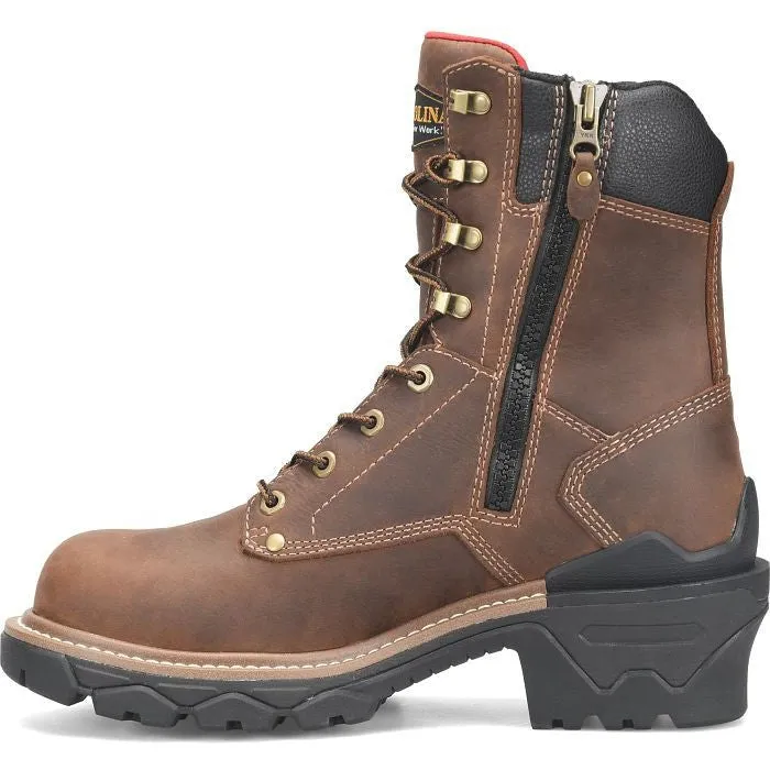 Carolina Men's Cardinal 8" Comp Toe Waterproof Side Zip Work Boot -Brown- CA7839