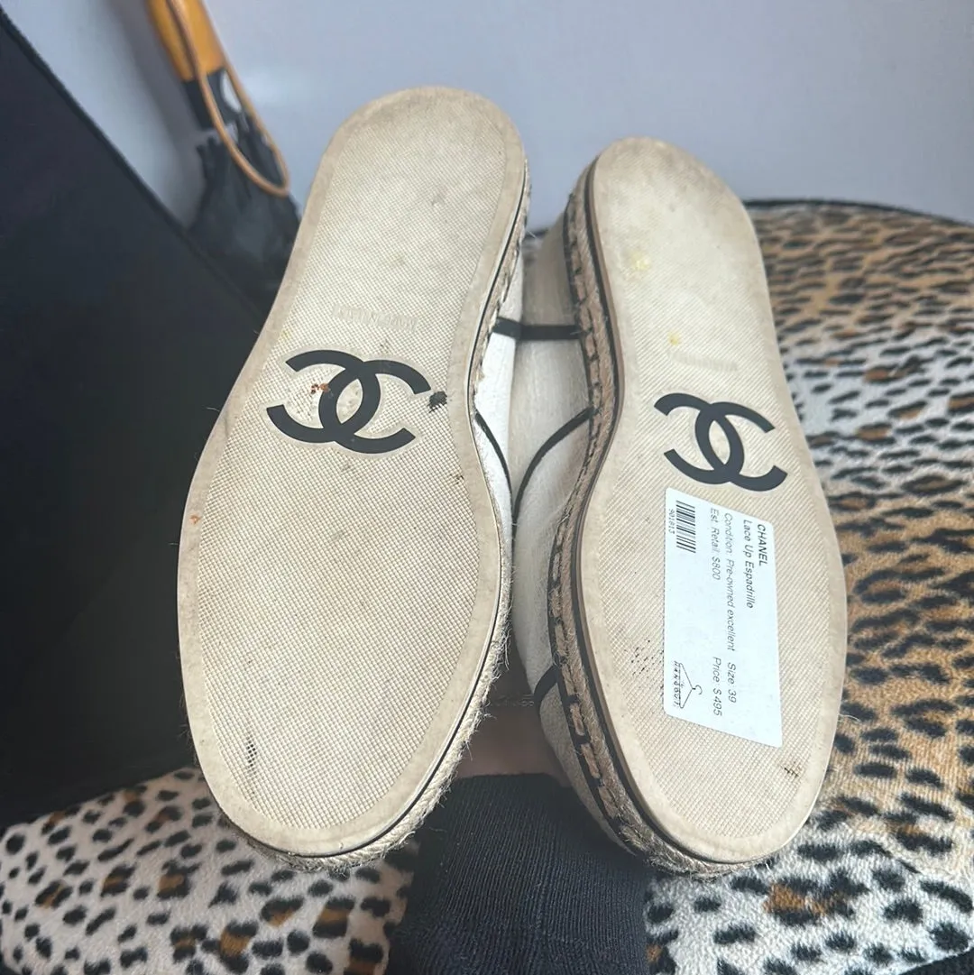Chanel Lace Up Espadrille