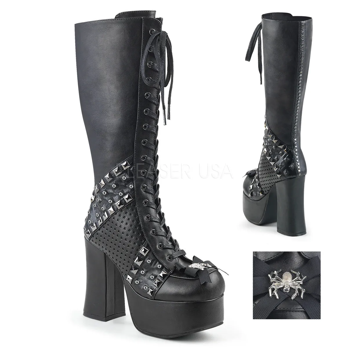 CHARADE-150  Black Vegan Leather