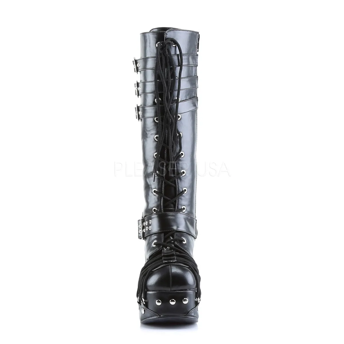 CHARADE-206  Black Vegan Leather