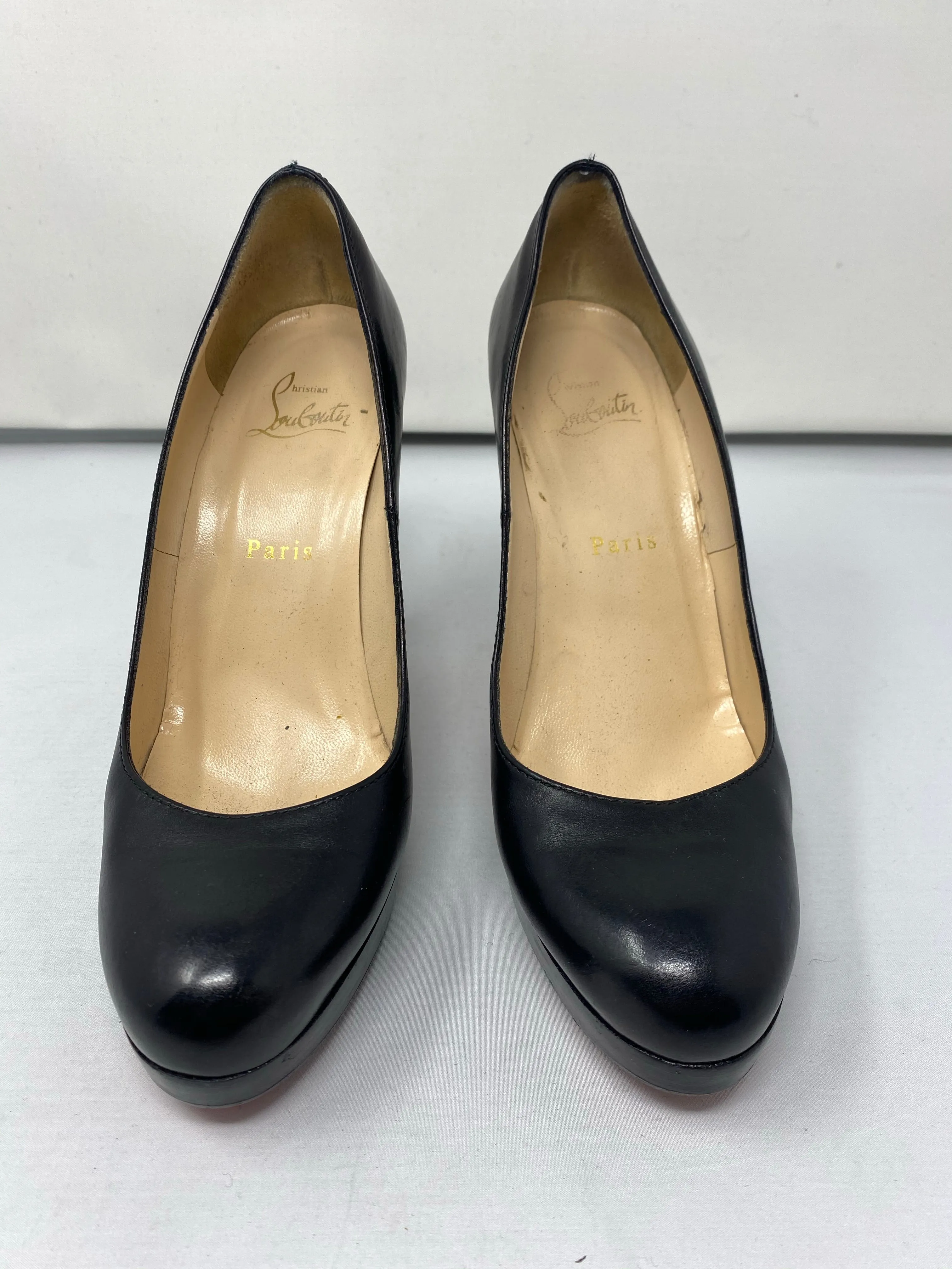 Christian Louboutin Black Leather Platform heel
