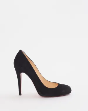 Christian Louboutin Black Suede Ron Ron 100mm Pumps - 36