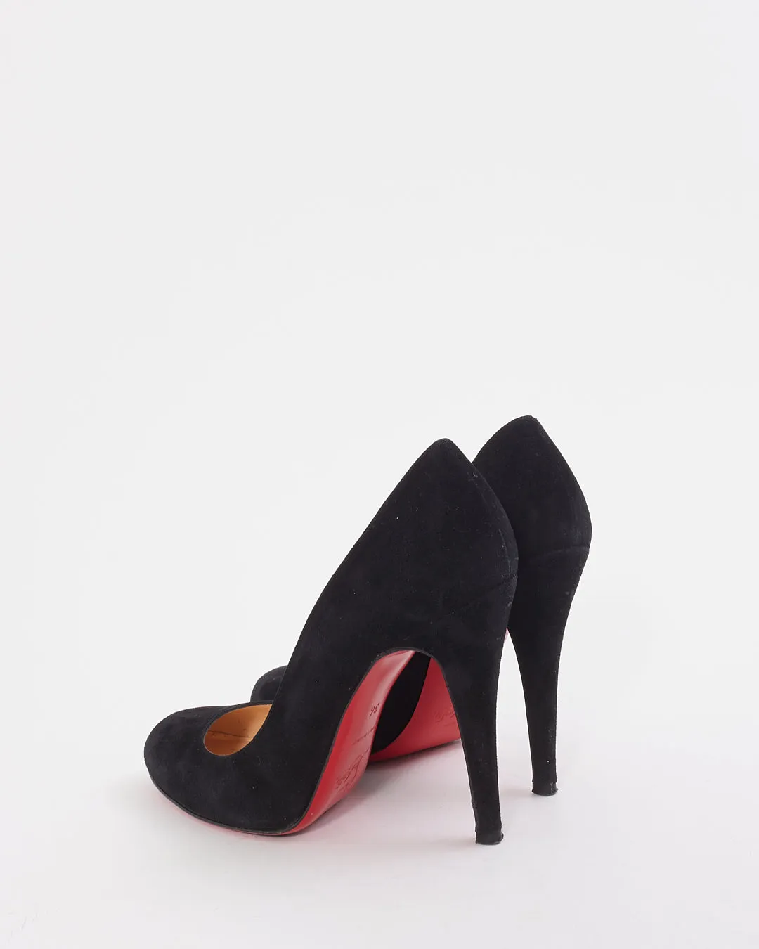 Christian Louboutin Black Suede Ron Ron 100mm Pumps - 36