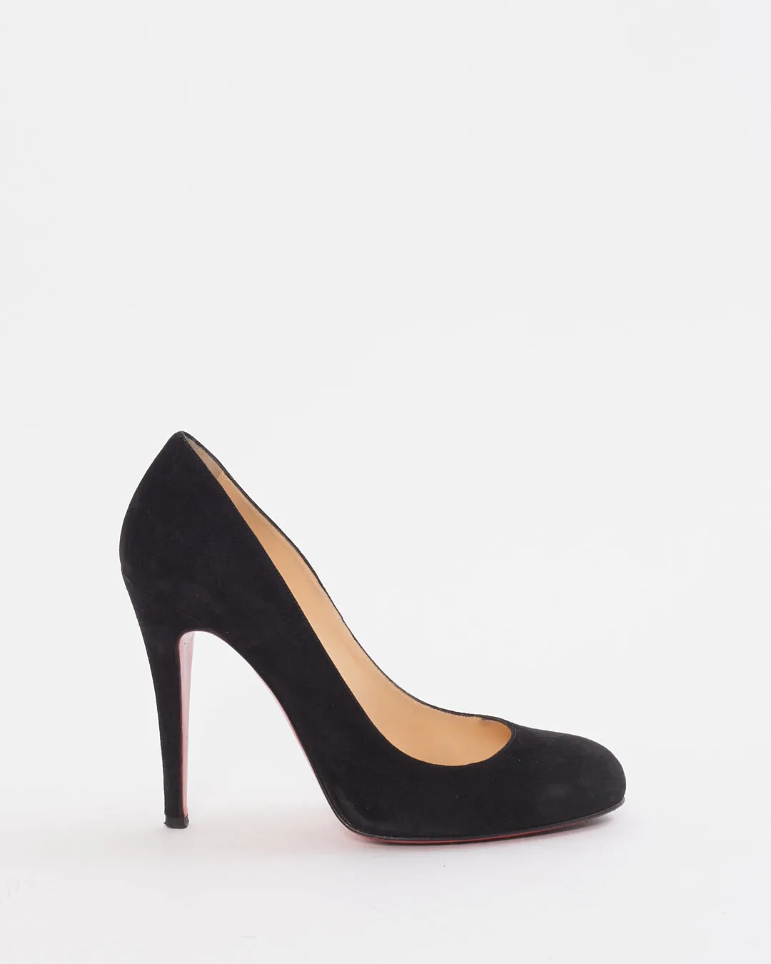 Christian Louboutin Black Suede Ron Ron 100mm Pumps - 36