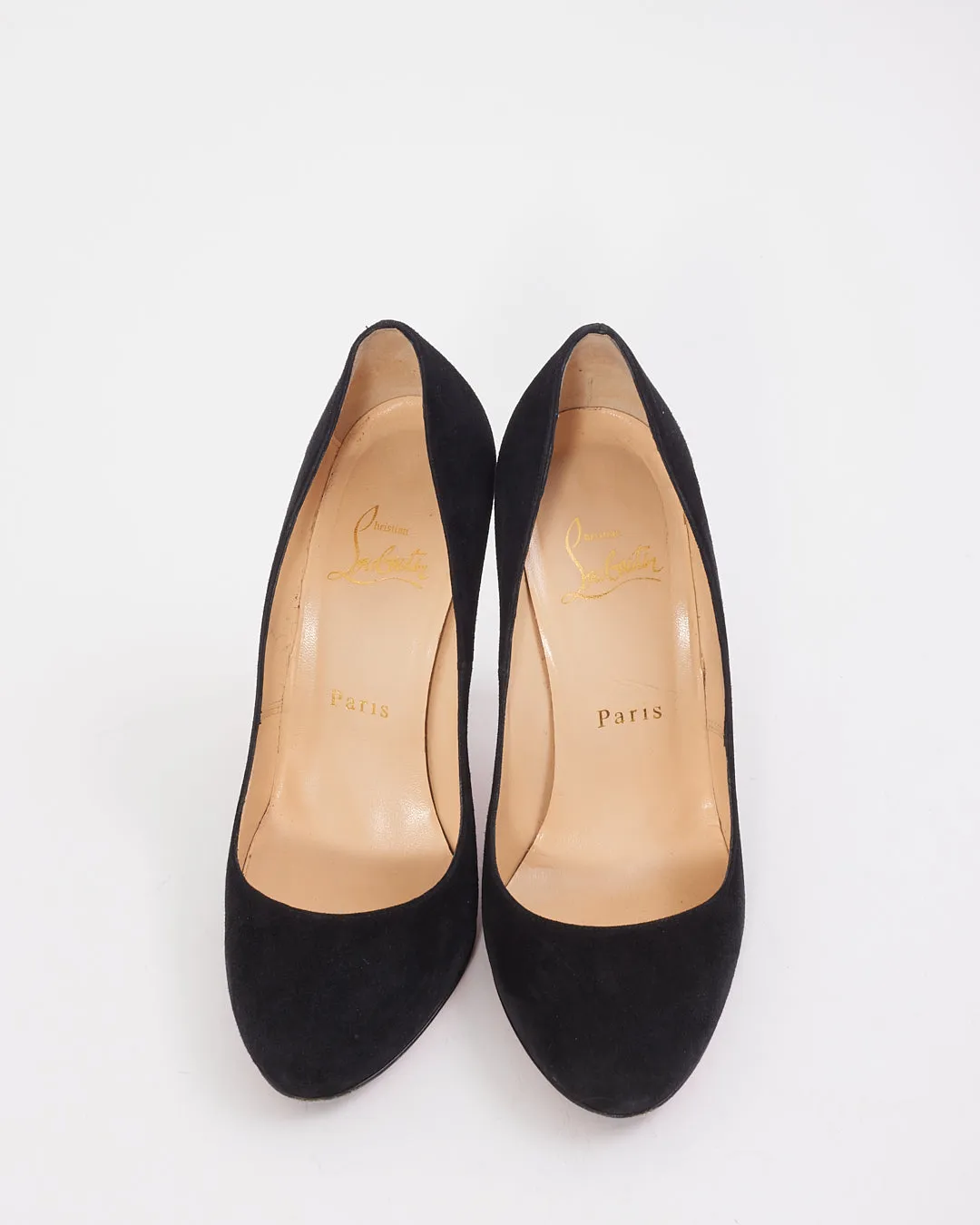 Christian Louboutin Black Suede Ron Ron 100mm Pumps - 36