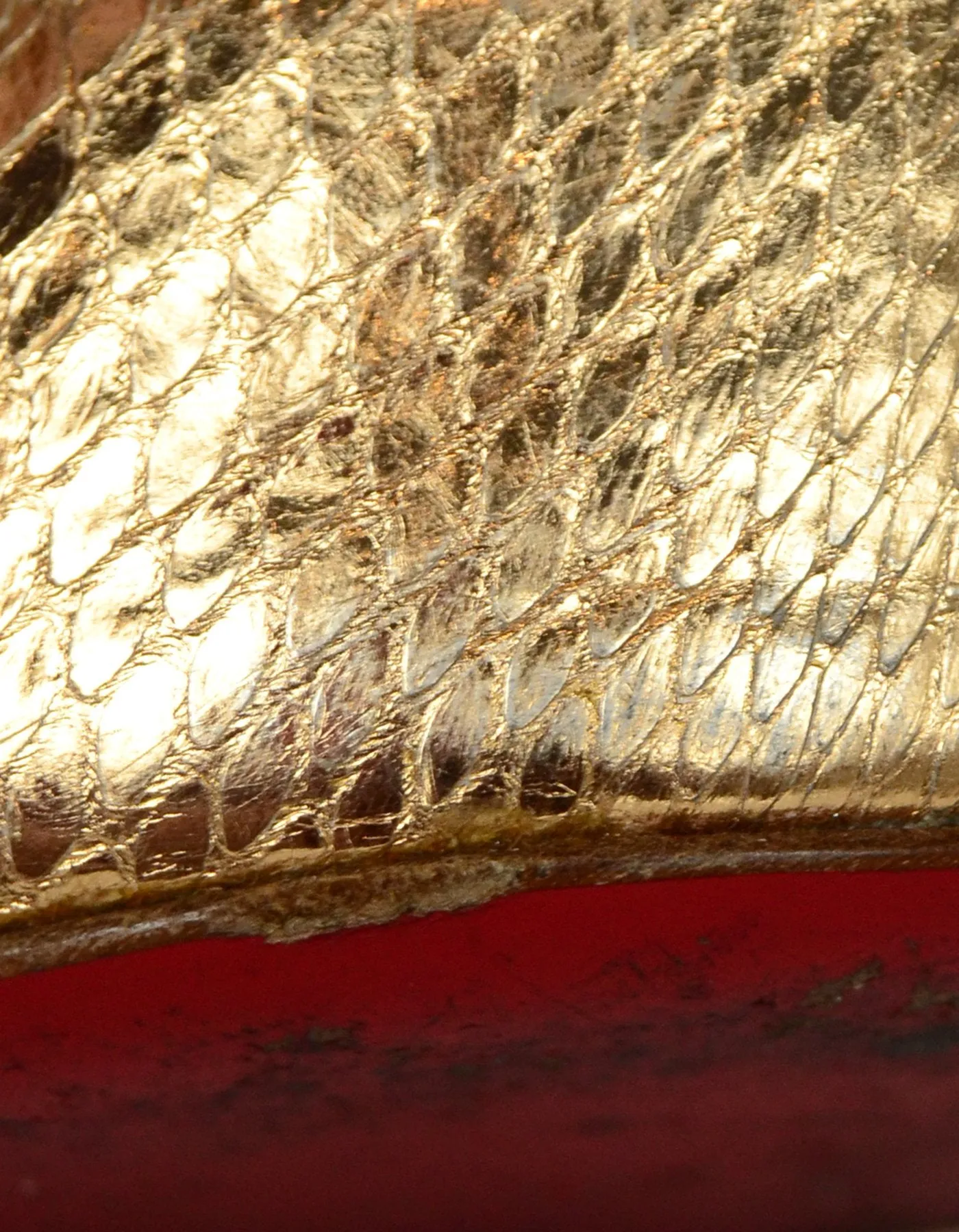 Christian Louboutin Gold Python Metal Nodo Pigalle Pumps sz 38