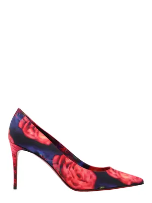 Christian Louboutin Kate 85 Crepe Satin Pump in Roses Multi | In-Store Only