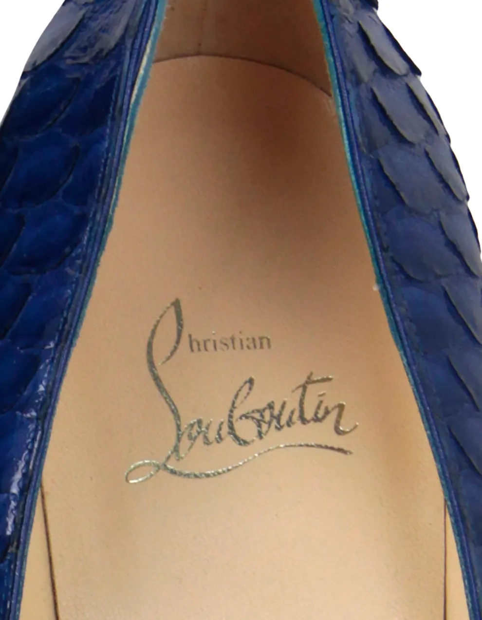 Christian Louboutin NEW Cobalt Blue Python Pigalle 100mm Pumps sz 39.5