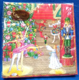CHRISTMAS BALLET CASPARI PAPER BEVERAGE NAPKINS
