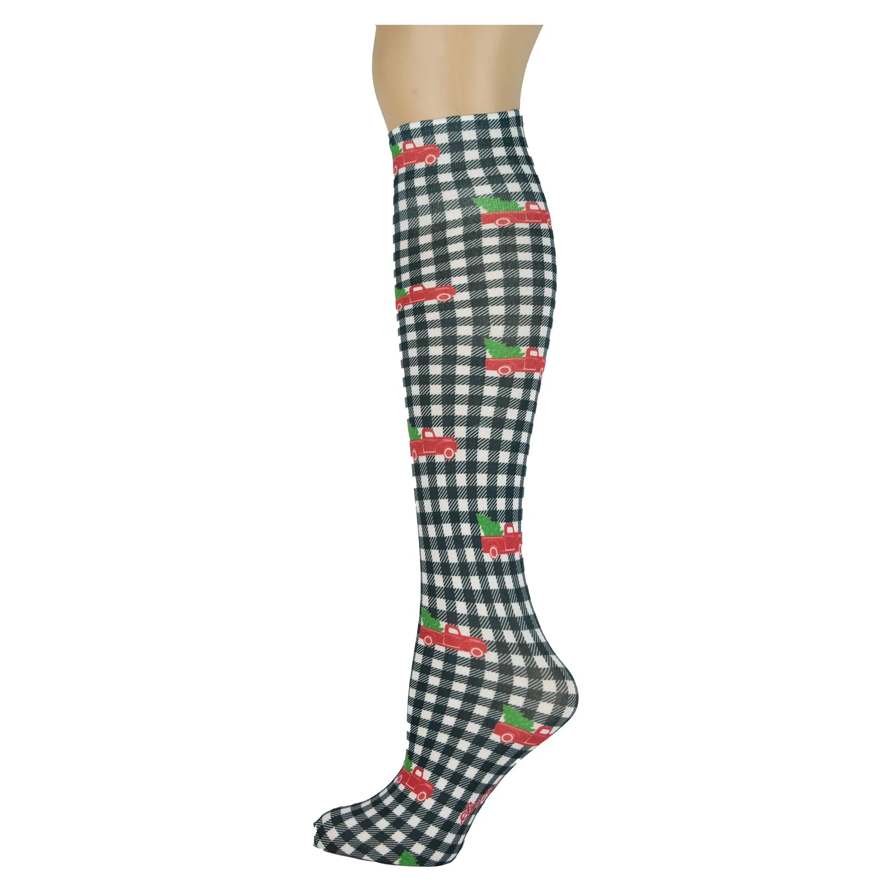 Christmas Tree Truck Adult Knee Highs