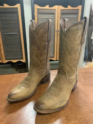 Circle G by Corral Men's Tan Embroidery Round Toe Brown Western Boots