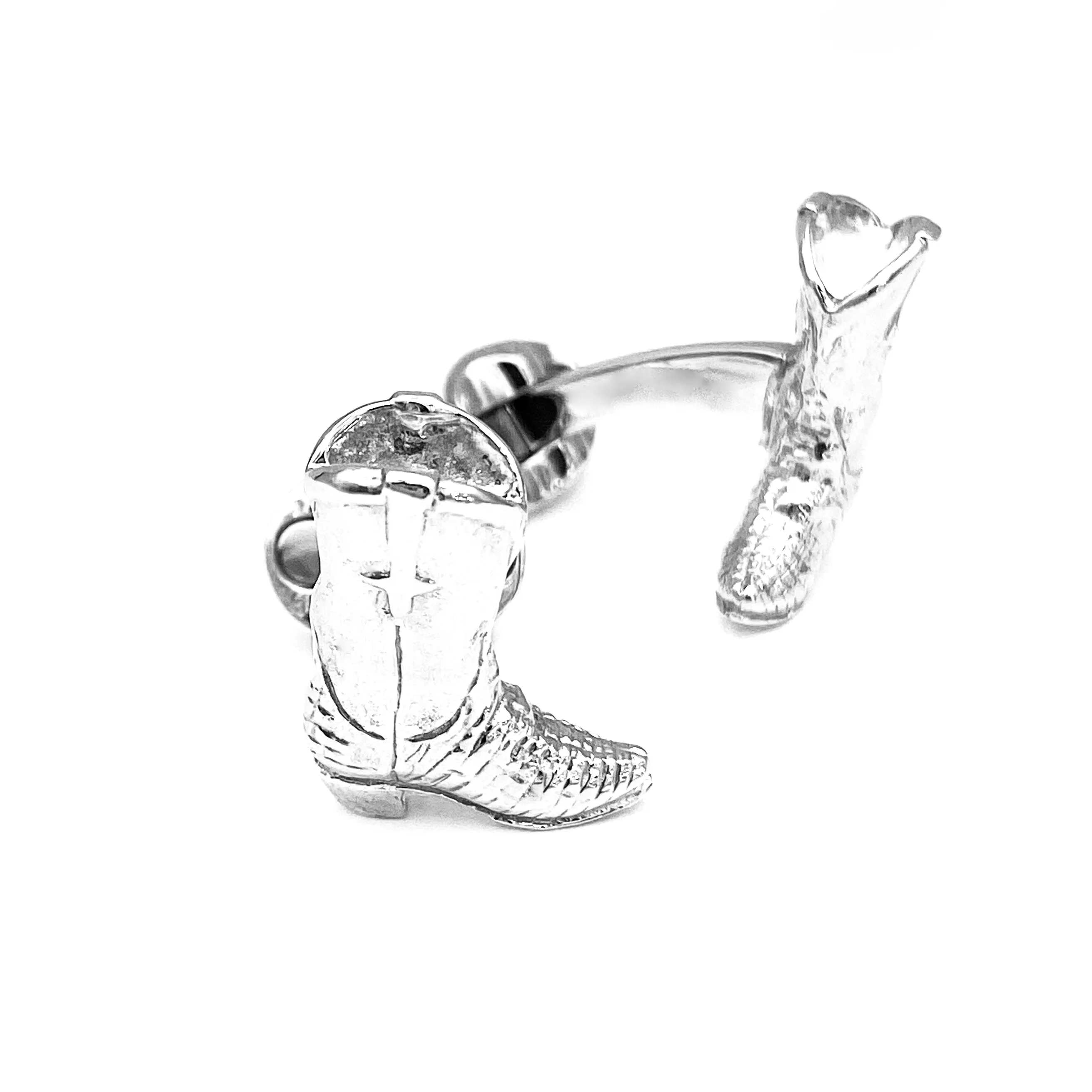 Cowboy Boot Cufflinks, Sterling Silver