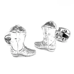 Cowboy Boot Cufflinks, Sterling Silver