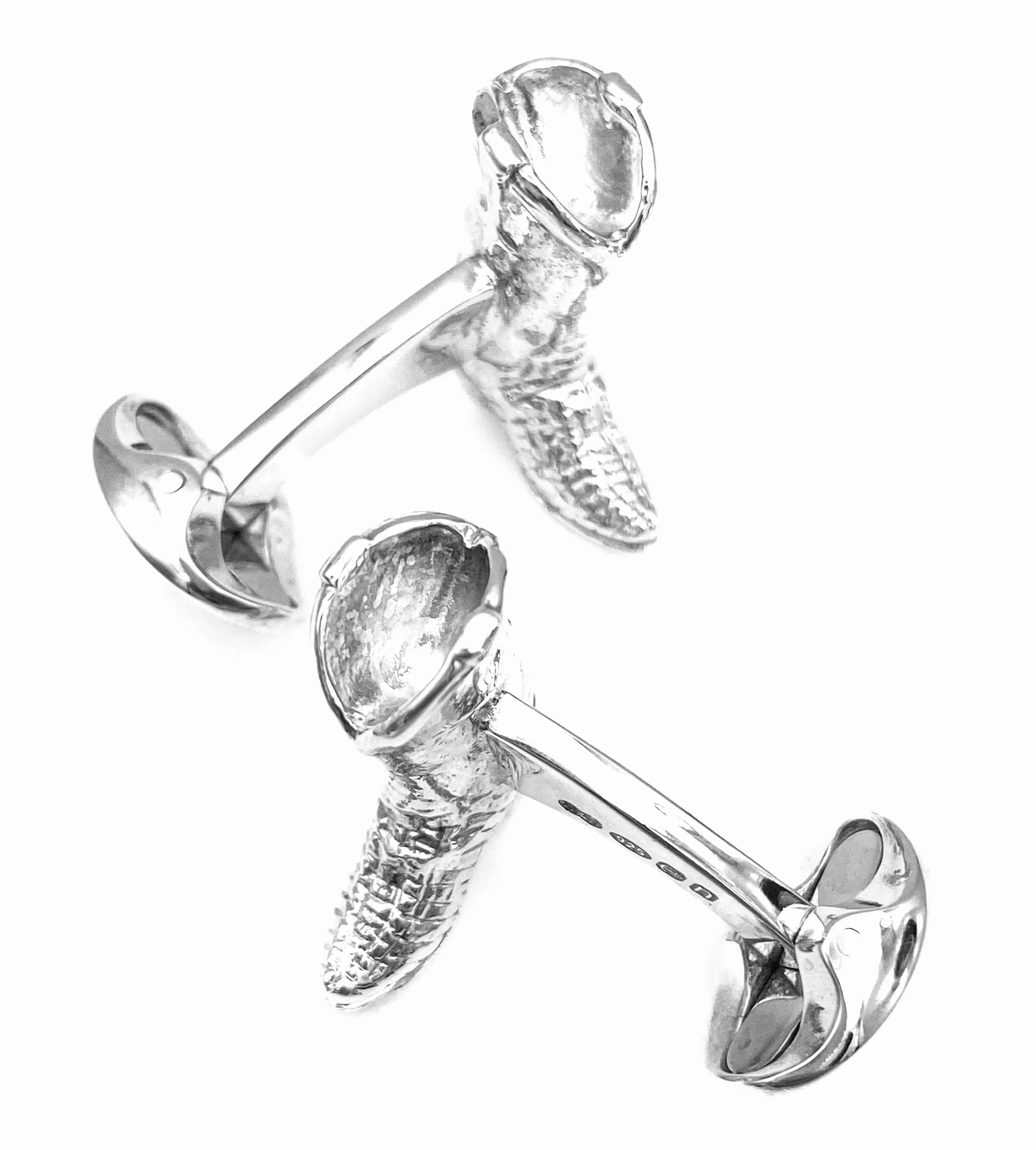 Cowboy Boot Cufflinks, Sterling Silver