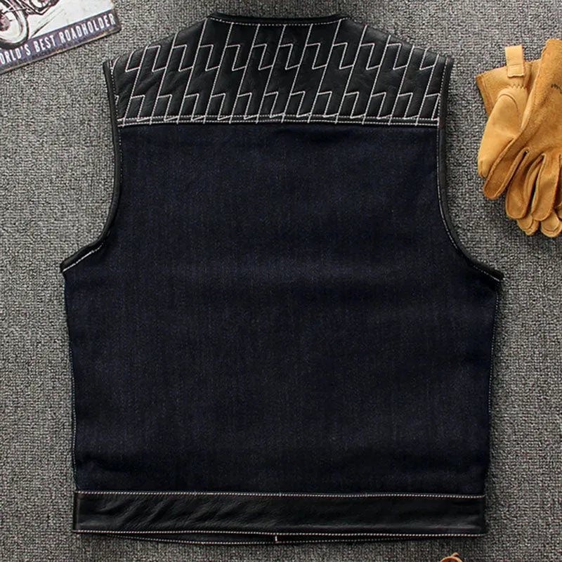 Cowboy Cowhide Crochet Vest