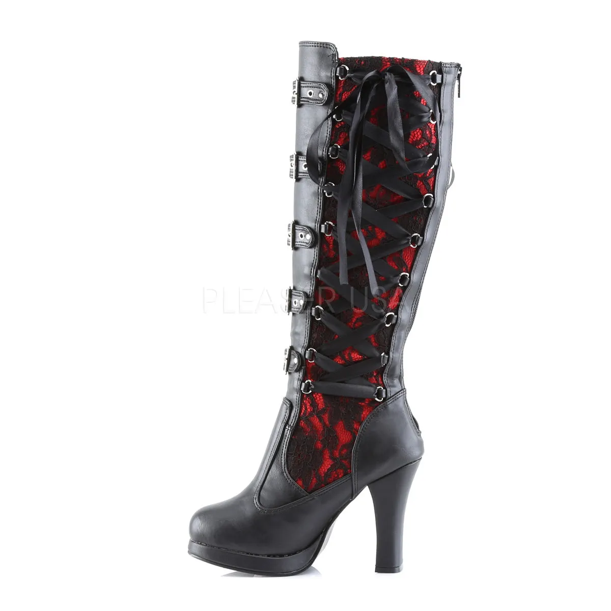 CRYPTO-106  Black-Red Vegan Leather