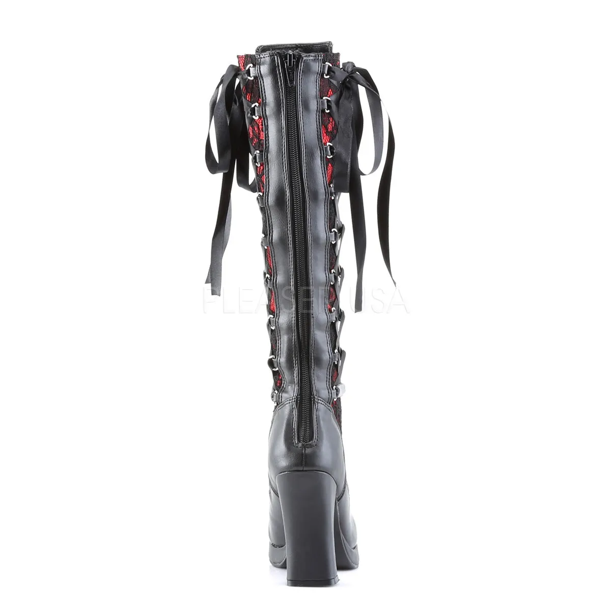 CRYPTO-106  Black-Red Vegan Leather