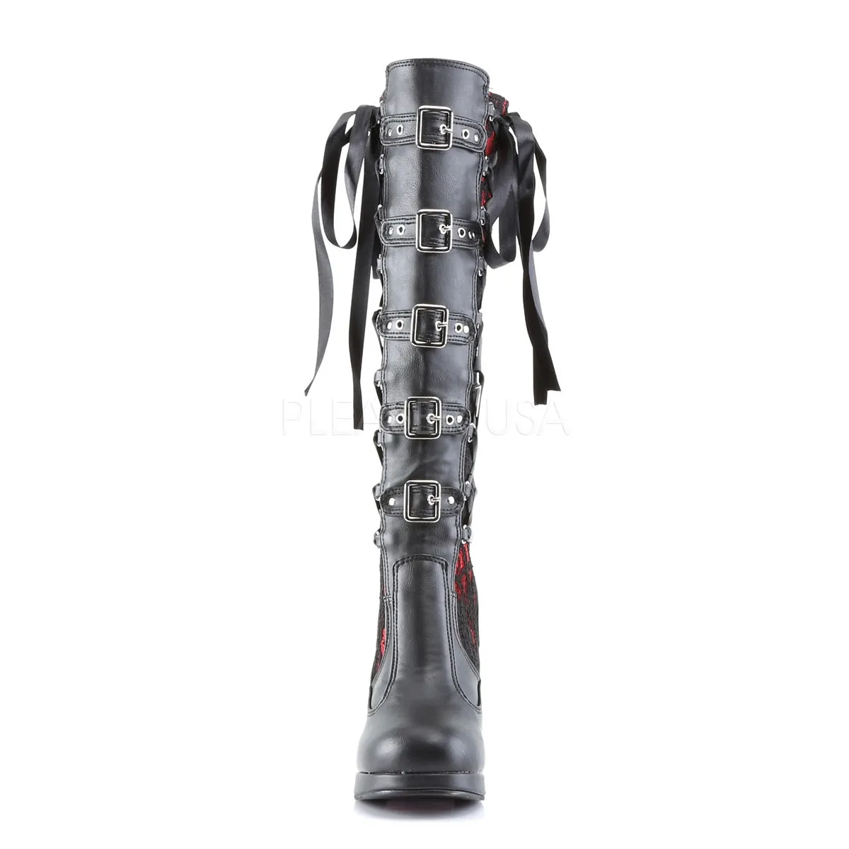 CRYPTO-106  Black-Red Vegan Leather