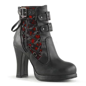 CRYPTO-51  Black-Red Lace Vegan Leather