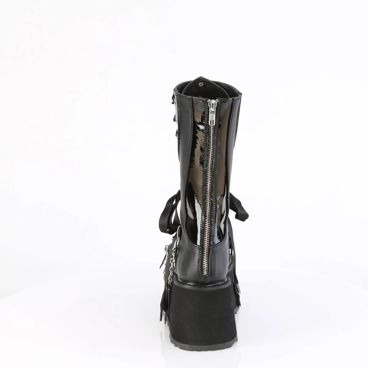 DAMNED-120  Black Vegan Leather-Patent