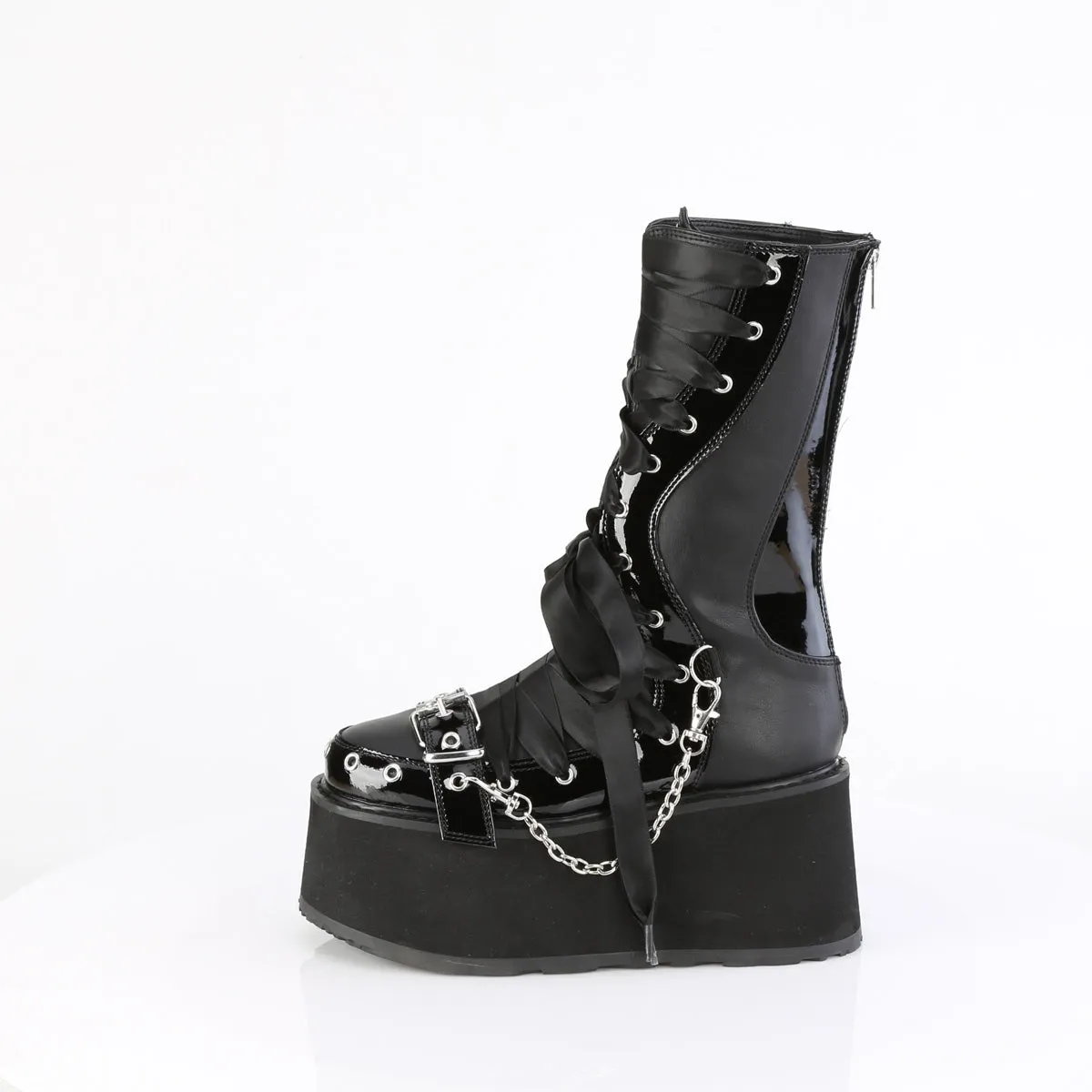 DAMNED-120  Black Vegan Leather-Patent