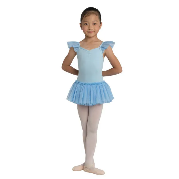 Danshuz CAMISOLE DRESS WITH GLITTER NET FLUTTER SLEEVES