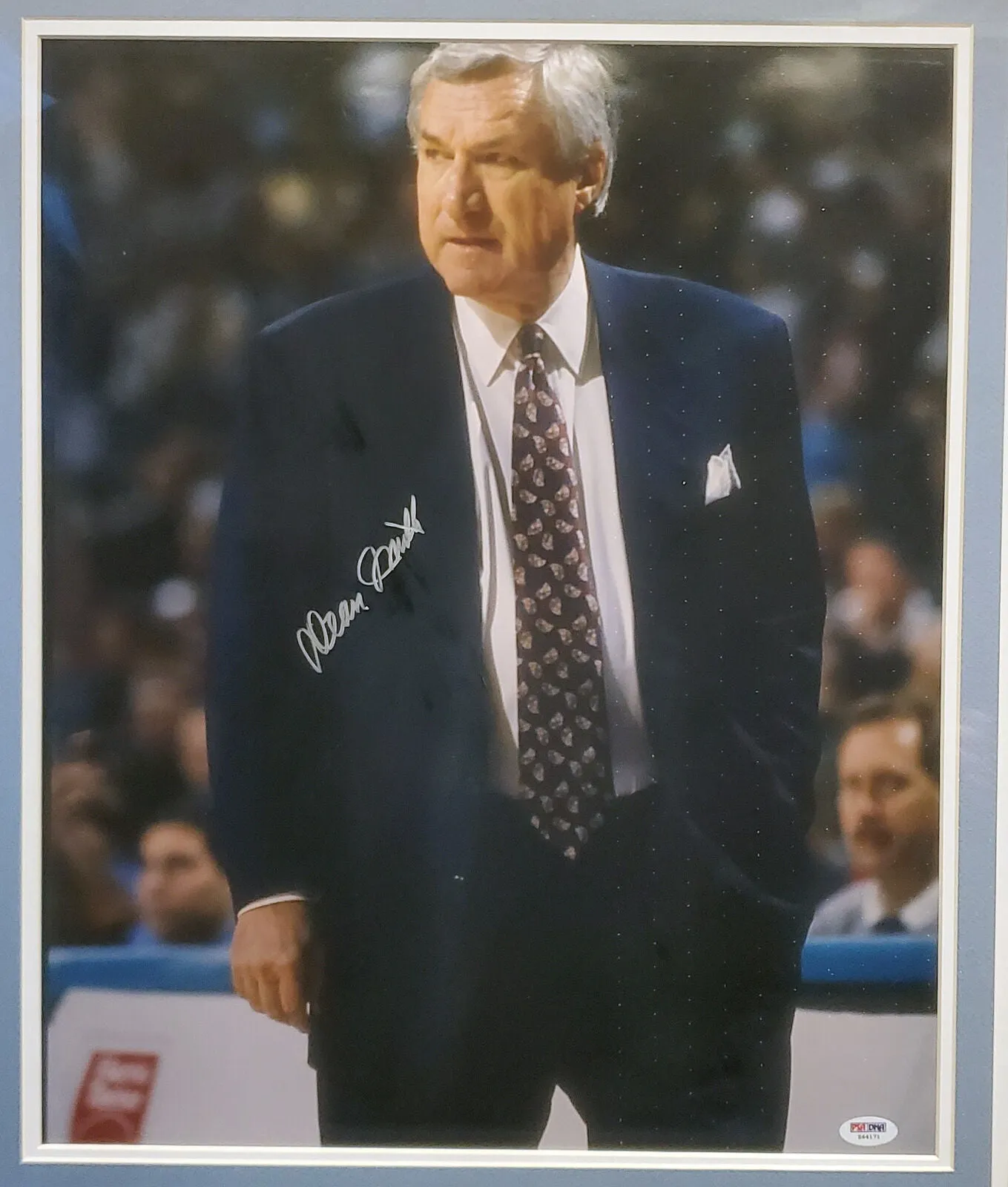 Dean Smith Autographed Signed Framed 16x20 Photo North Carolina PSA/DNA #Z64171