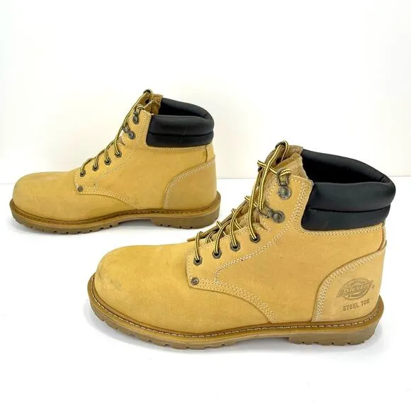 DICKIES “RAIDER” LEATHER PLUS STEEL TOE YELLOW AND BLACK WORK BOOT