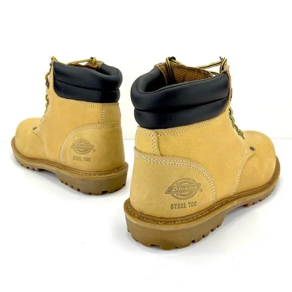 DICKIES “RAIDER” LEATHER PLUS STEEL TOE YELLOW AND BLACK WORK BOOT
