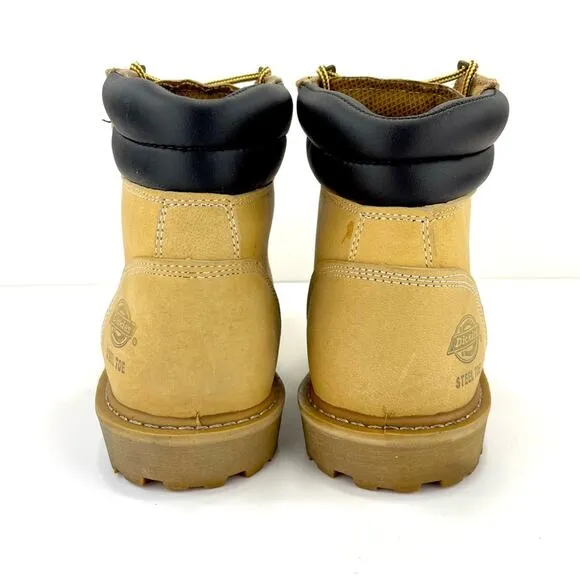 DICKIES “RAIDER” LEATHER PLUS STEEL TOE YELLOW AND BLACK WORK BOOT