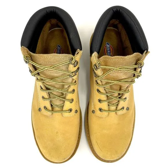 DICKIES “RAIDER” LEATHER PLUS STEEL TOE YELLOW AND BLACK WORK BOOT