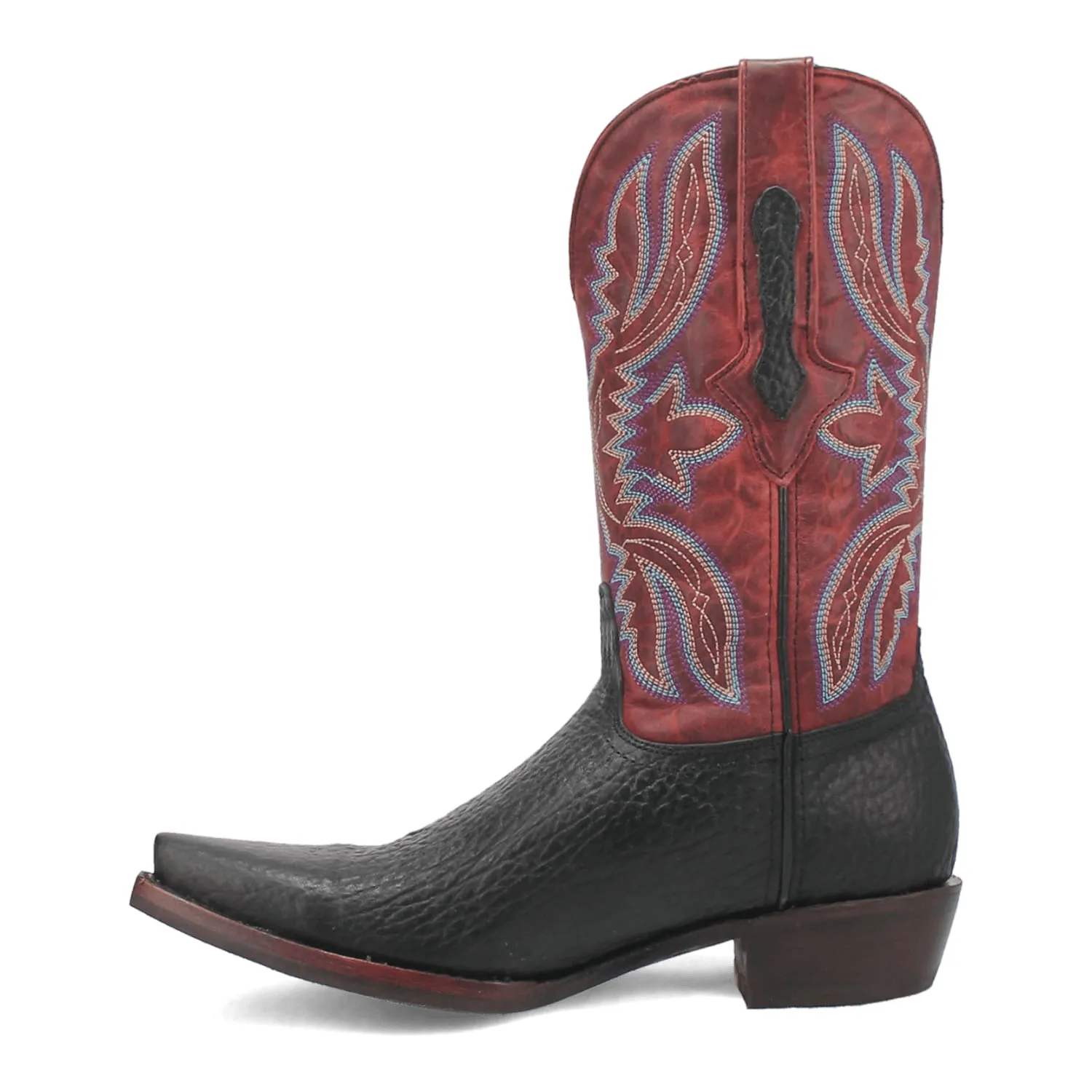 Dingo Black/Red Rio Lobo Snip Toe Western Boots for Men