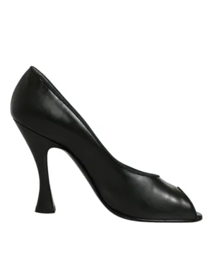 Dolce&Gabbana Women Dark Green Pumps 100% Leather Solid High Heel Shoes Sz EU 39