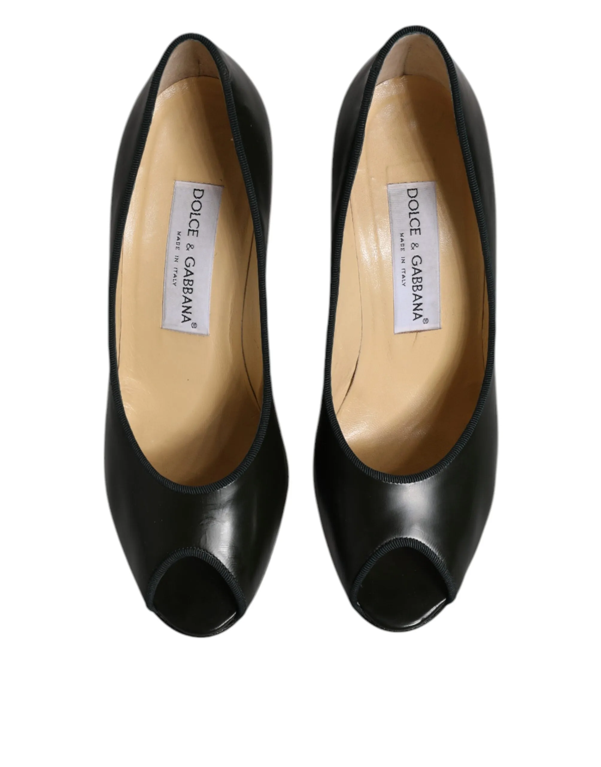 Dolce&Gabbana Women Dark Green Pumps 100% Leather Solid High Heel Shoes Sz EU 39