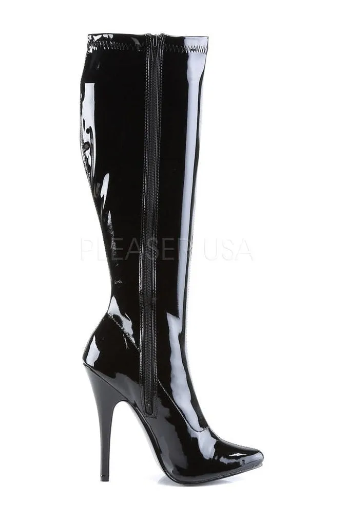 DOMINA-2000 Knee Boot  | Black Patent