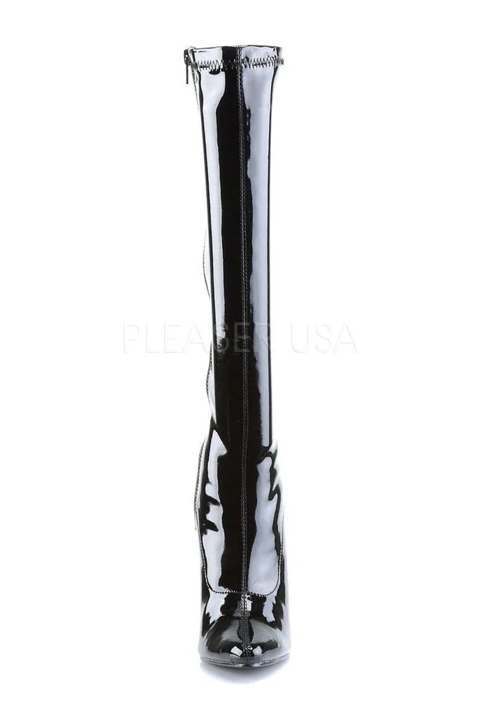 DOMINA-2000 Knee Boot  | Black Patent