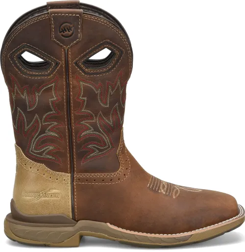 Double H Brown Veil Broad Square Toe Roper Boots for Men