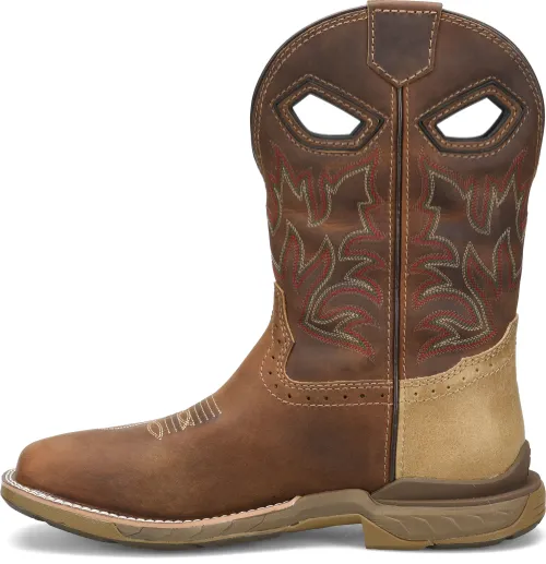 Double H Brown Veil Broad Square Toe Roper Boots for Men