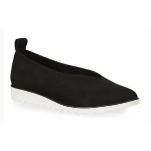Eileen Fisher Humor Wedge Ballet Flat in Suede Black Size: 10