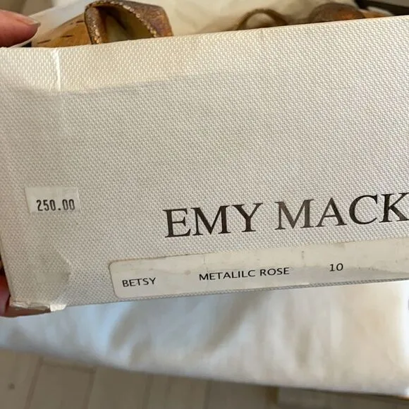 EMY MACK ROSE METALLIC WEDGES.  NEW